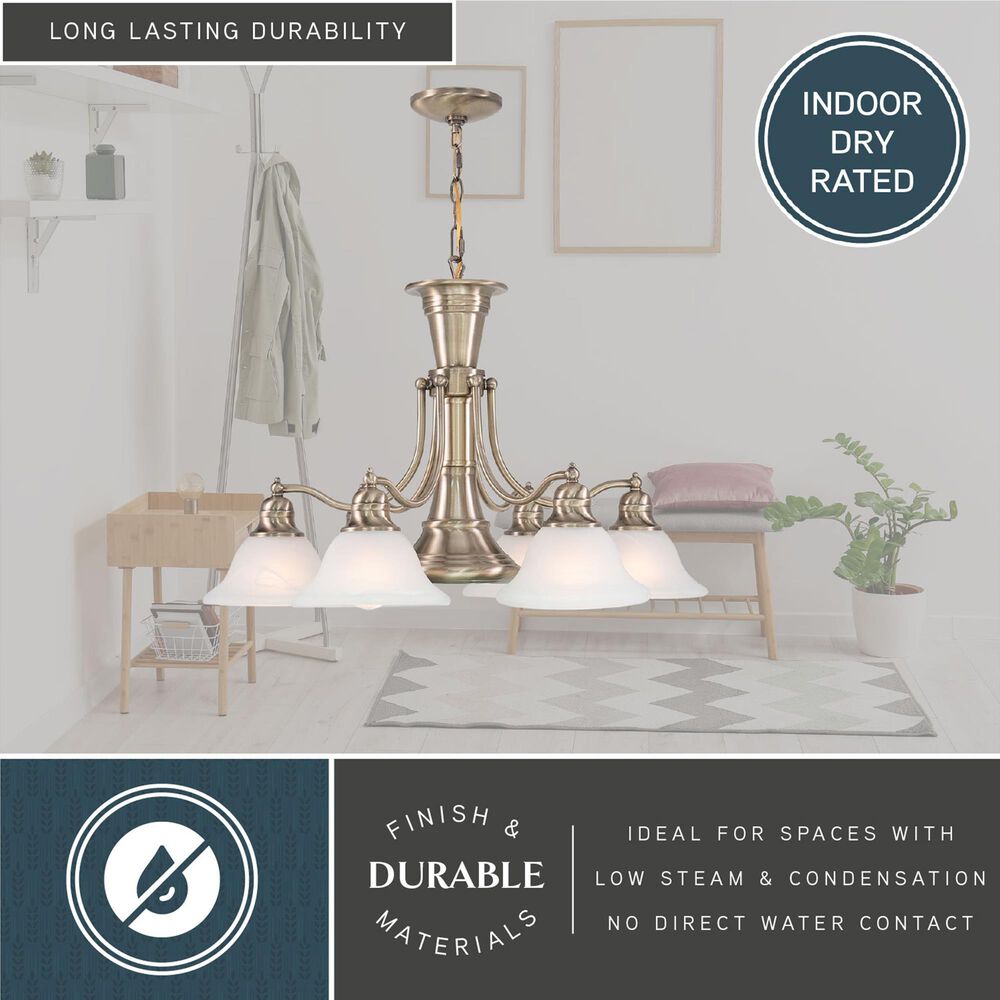 Vaxcel Standford 6-Light Chandelier in Antique Brass, , large