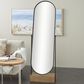 Maple and Jade 67" Oval Floor Mirror with Wood Base in Black and Brown, , large