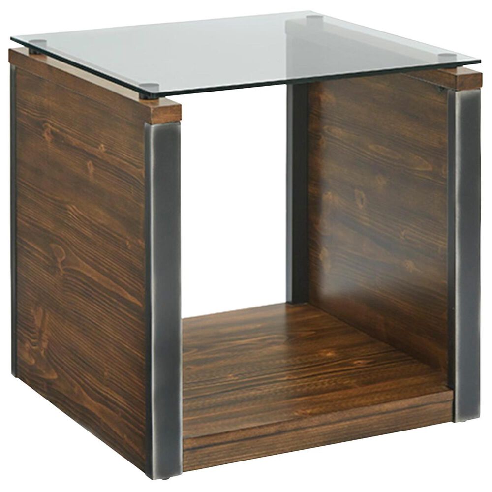 Tiddal Home Midtown Glass Top End Table in Toffee, , large
