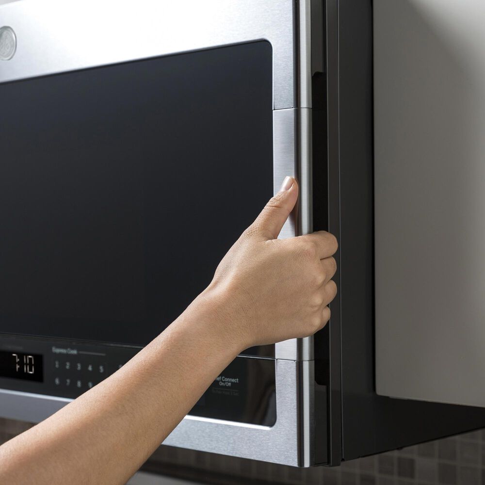 GE Profile 2-Piece Kitchen Package with 30" Smart Slide-in Electric Double Oven Range and 2.1 Cu. Ft. Over-the-Range Sensor Microwave Oven in Stainless Steel, , large