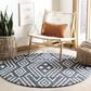Safavieh Micro-Loop 5" Round Navy and Blue Area Rug, , large