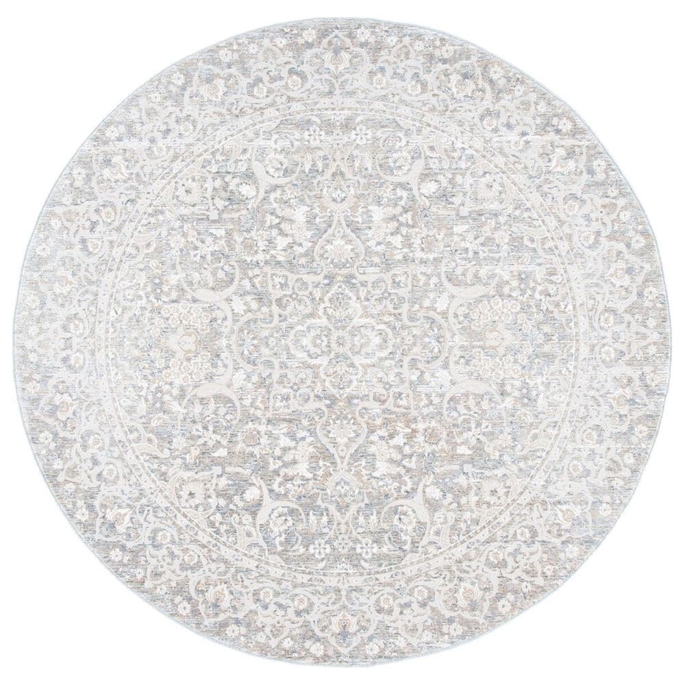 Safavieh Webster WBS324G 6"7" Round Grey and Beige Area Rug, , large