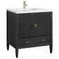 James Martin Myrrin 30" Single Bathroom Vanity in Carbon Oak with Single Hole 3 cm White Zeus Silestone Top and Rectangular Sink, , large