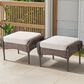 Hearth and Haven Patio Wicker Ottoman with Brown Rattan in Beige (Set of 2), , large
