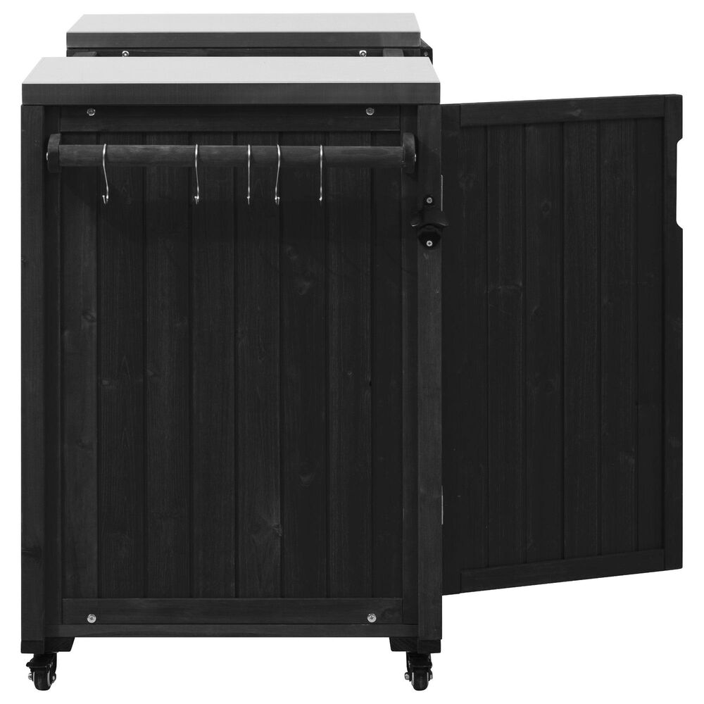 HOMLUX 67" Outdoor Kitchen Island with Stainless Steel Top in Black, , large