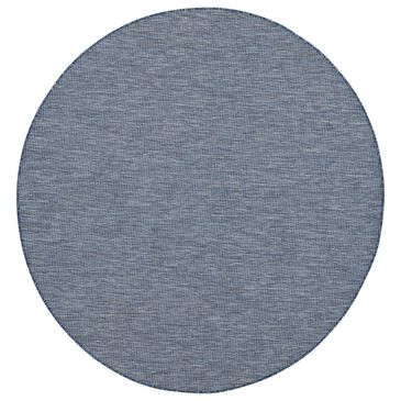 Nourison Positano 6" Round Navy Blue Indoor/Outdoor Area Rug, , large
