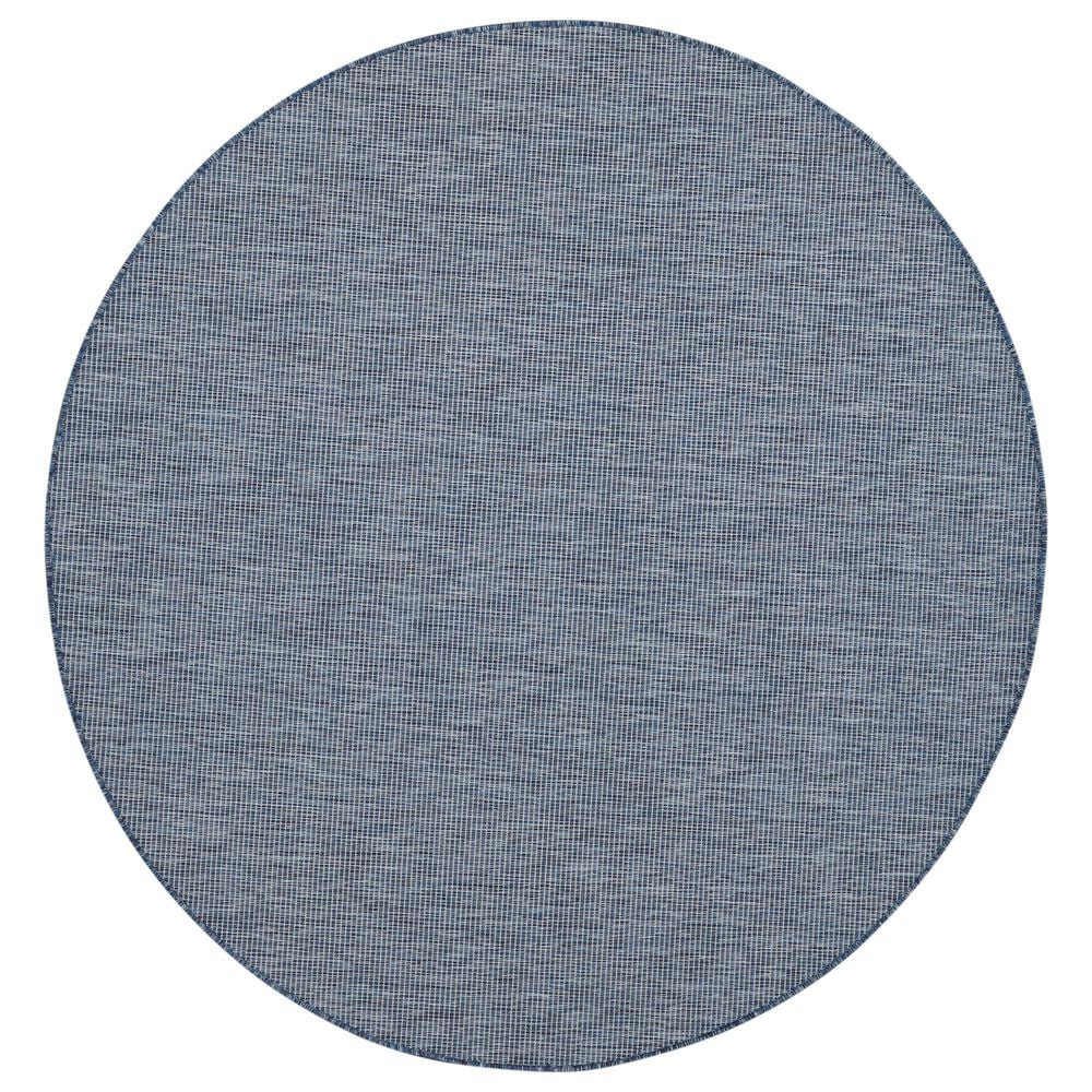 Nourison Positano 6" Round Navy Blue Indoor/Outdoor Area Rug, , large