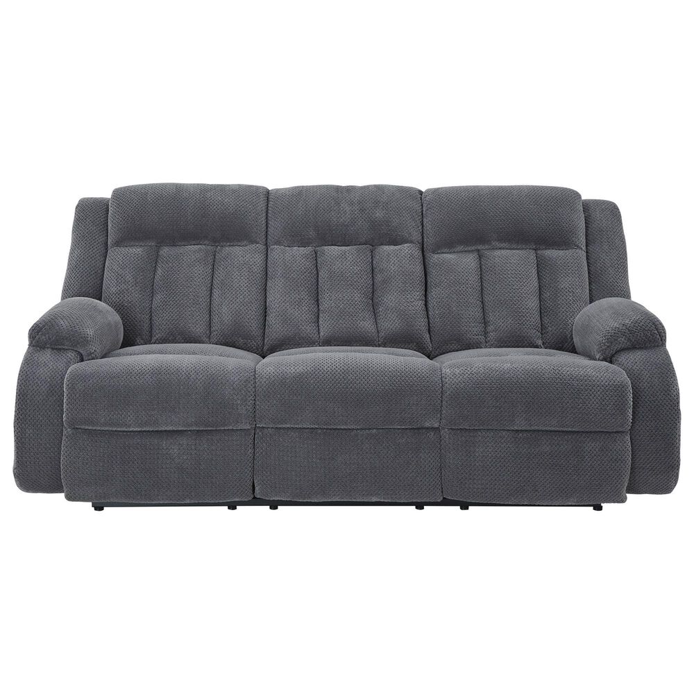 Ashley Observation Power Reclining Sofa with Drop Down Table in Steel Velvet, , large
