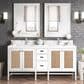 James Martin Vanities Addison 72" Double Bathroom Vanity in Glossy White with 3 cm White Zeus Quartz Top and Rectangular Sinks, , large