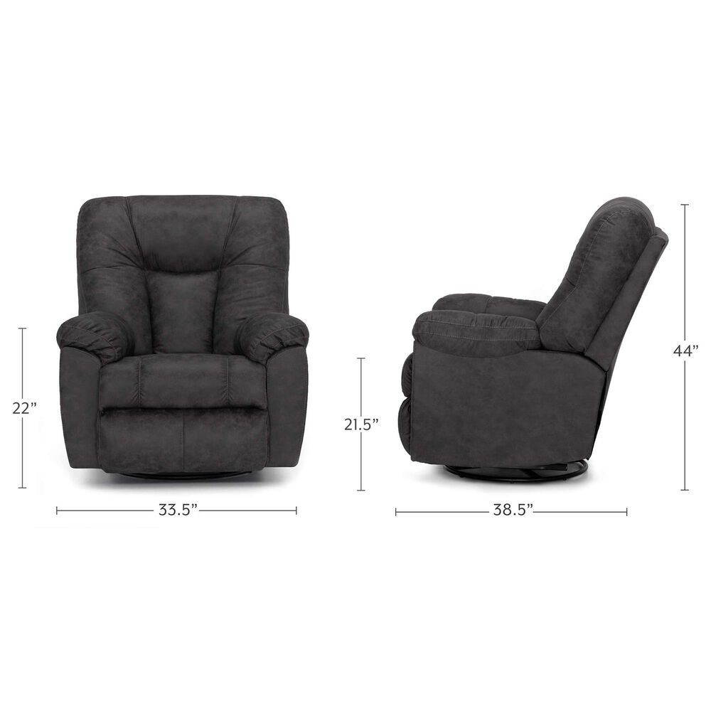 Moore Furniture Connery Manual Swivel Rocker Recliner in Amargo Coffee, , large