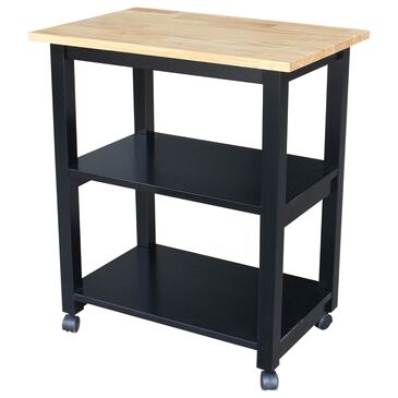 International Concepts Microwave Cart in Black/Natural, , large