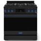 THOR KITCHEN Gordon Ramsay 6 Cu. Ft. 36" Professional Natural Gas Range with Navy Blue Handle Kit in Black, , large