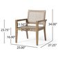 Hearth and Haven Outdoor Wood and Flat Wicker Club Chair in Light Brown (Set of 2), , large