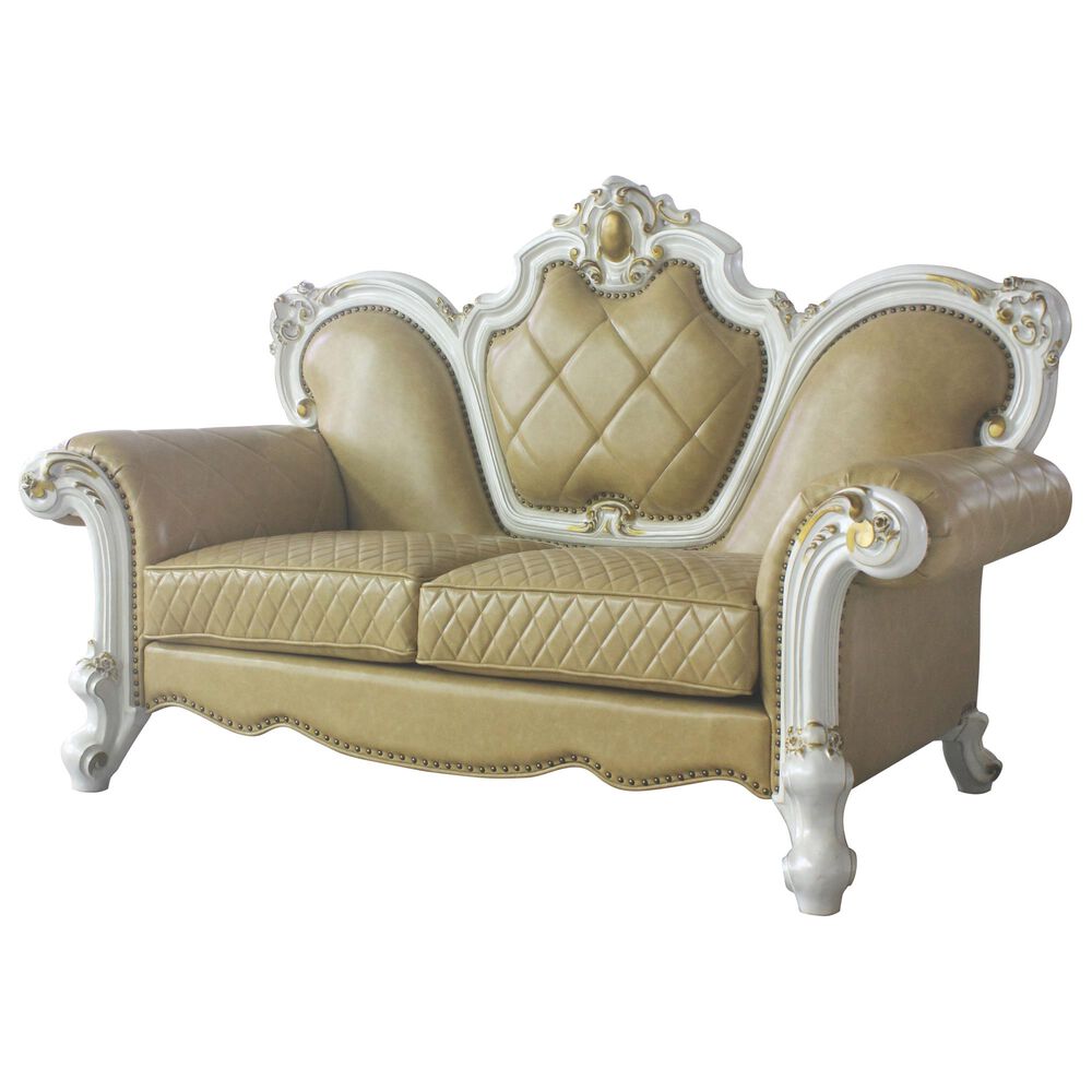 Gunnison Co. Picardy Loveseat with Pillows in Antique Pearl and Butterscotch, , large