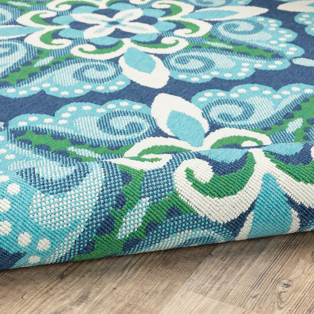 Oriental Weavers Meridian 2206B 2&#39;3&quot; x 7&#39;6&quot; Blue Runner, , large