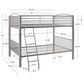 Linon Home Decor Heavy Full Over Full Bunk Bed in Pewter, , large