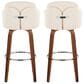 LumiSource Dahlia Swivel Bar Stool with Cream Faux Leather Upholstery in Walnut and Chrome (Set of 2), , large
