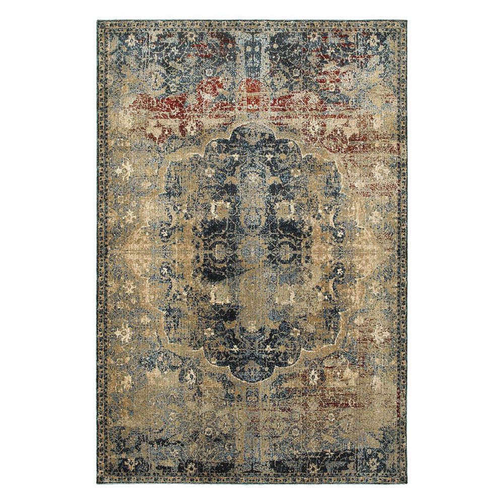 Oriental Weavers Empire 4449H 2"3" x 7"6" Gold/Blue Runner, , large