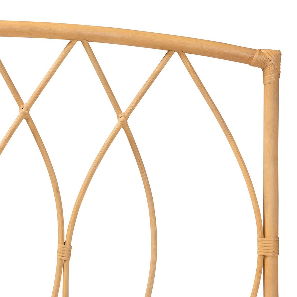 Baxton Studio Halia Queen Wall Mount Headboard in Natural Brown, , large