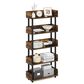 HOMLUX Turn-N-Tube 5-Tier Open Display Storage Bookshelf in Amber Pine and Black, , large