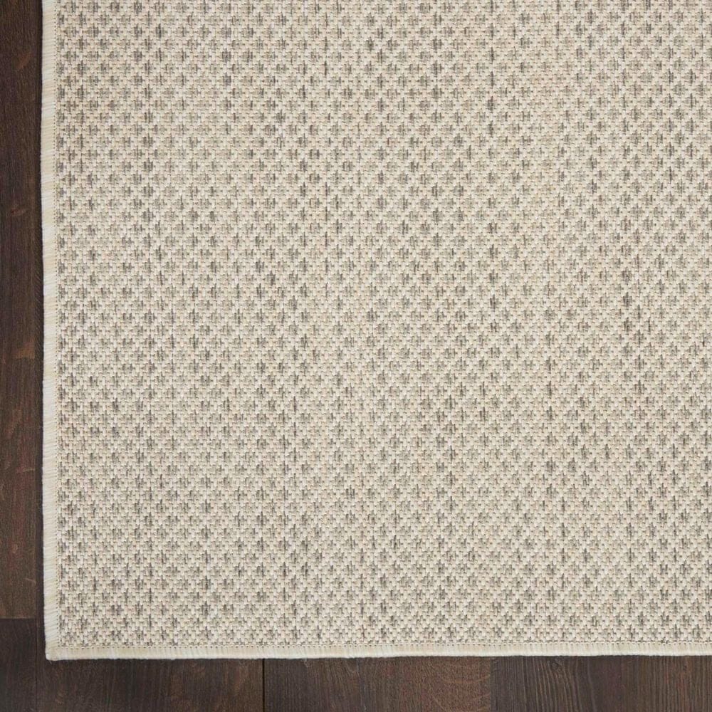 Nourison Courtyard Ivory and Silver 2&#39;2&quot; x 20&#39; Indoor/Outdoor Runner, , large