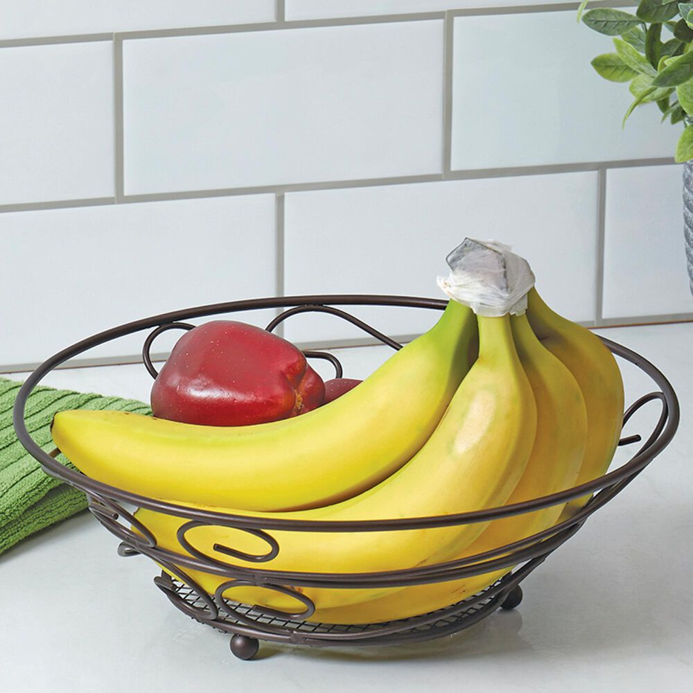 Home Basics Scroll Fruit Basket in Bronze, , large