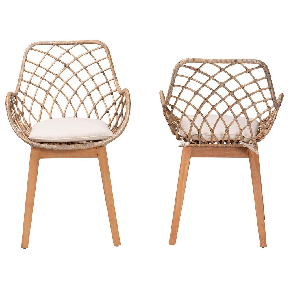 Baxton Studio Ballerina Arm Chair in Greywash and Natural Brown (Set of 2), , large