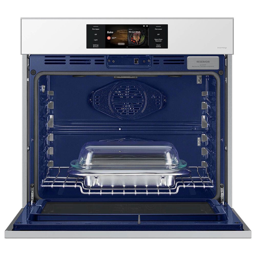 Samsung Bespoke 2-Piece Kitchen Package with White Bespoke 30" Single Wall Oven and Black 36" Induction Cooktop, , large