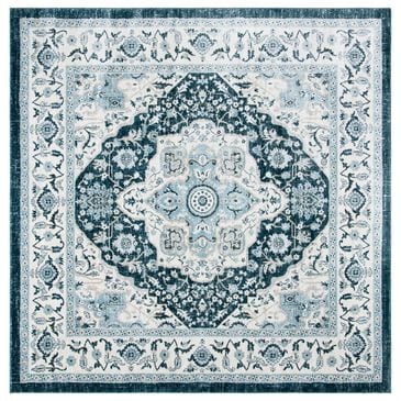 Safavieh Isabella 6"7" Square Navy and Creme Area Rug, , large