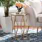 Baxton Studio Kalena End Table in White and Gold, , large