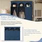 HOMLUX 5-Hook Hall Tree with 3 Hidden Storage in Blue and Walnut, , large