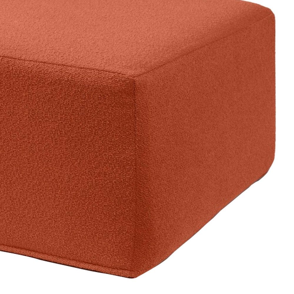 Jaxx Fairlie Boucle Fabric Ottoman in Terra Cotta, , large