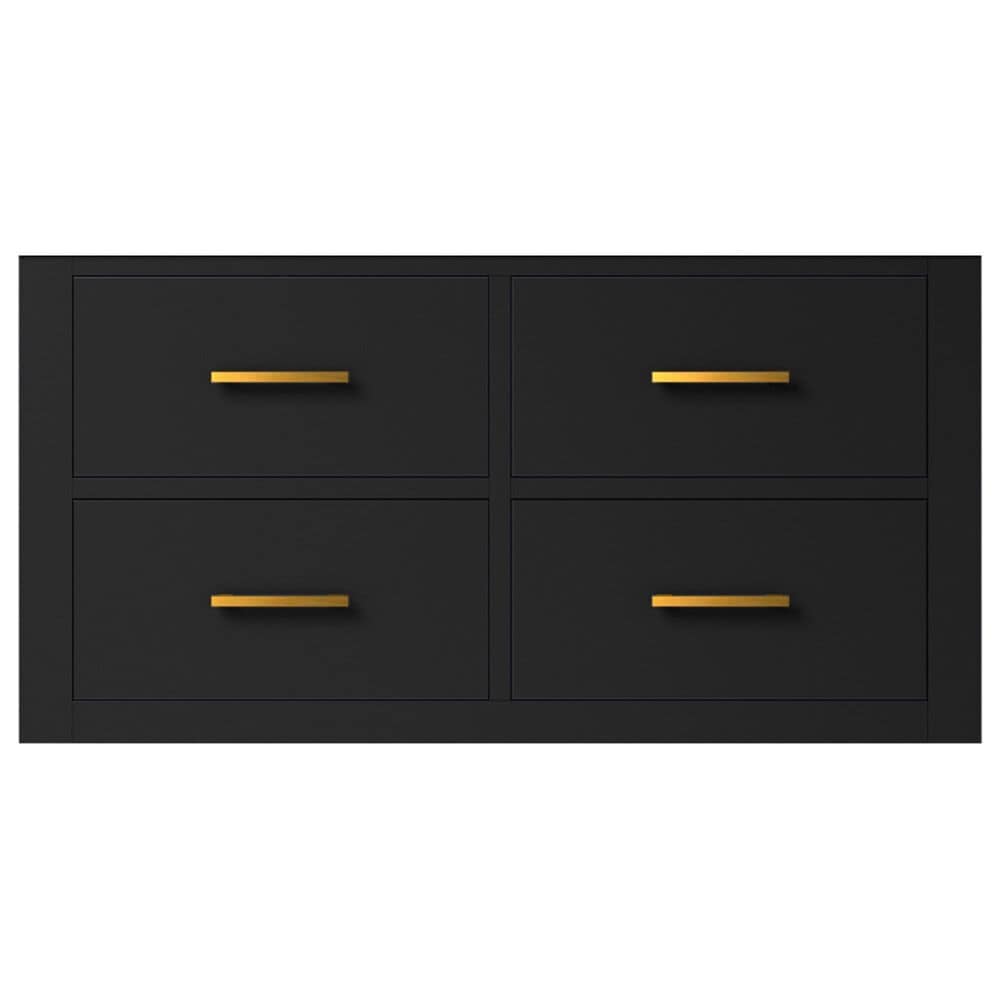 Lexora Home Castor 36&quot; Single Bathroom Vanity in Black with 2 cm White Carrara Marble Top and Rectangular Sink, , large