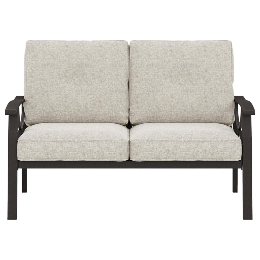 Hearth and Haven Outdoor Loveseat with Light Khaki Metal Frame in Beige, , large