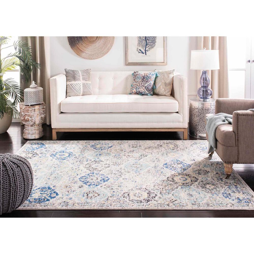 Safavieh Madison MAD611A 5&#39;1&quot; x 7&#39;6&quot; Ivory and Aqua Area Rug, , large