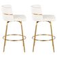 LumiSource Cinch 26" Swivel Counter Stool with White Upholstery in Gold (Set of 2), , large