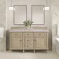 James Martin Vanities Lorelai 60" Double Vanity in Whitewashed Oak with 3 cm Victorian Silver Quartz Top, , large