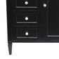 James Martin Vanities Brittany 30" Single Bathroom Vanity in Black Onyx with 3 cm Carrara White Marble Top and Rectangle Sink, , large