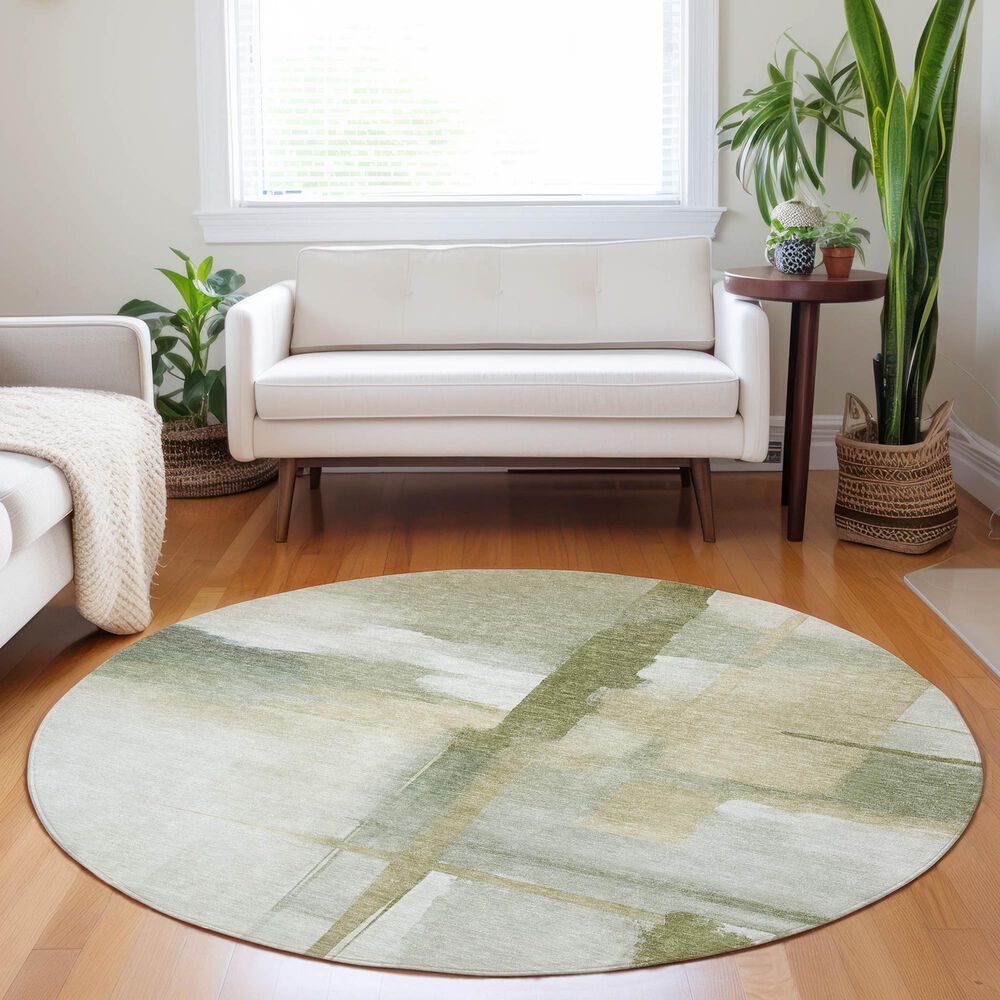 Dalyn Rug Company Ravenna RN9 8&#39; Round Aloe Area Rug, , large