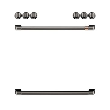 Cafe Front Control Electric Knobs and Handles in Brushed Black, , large