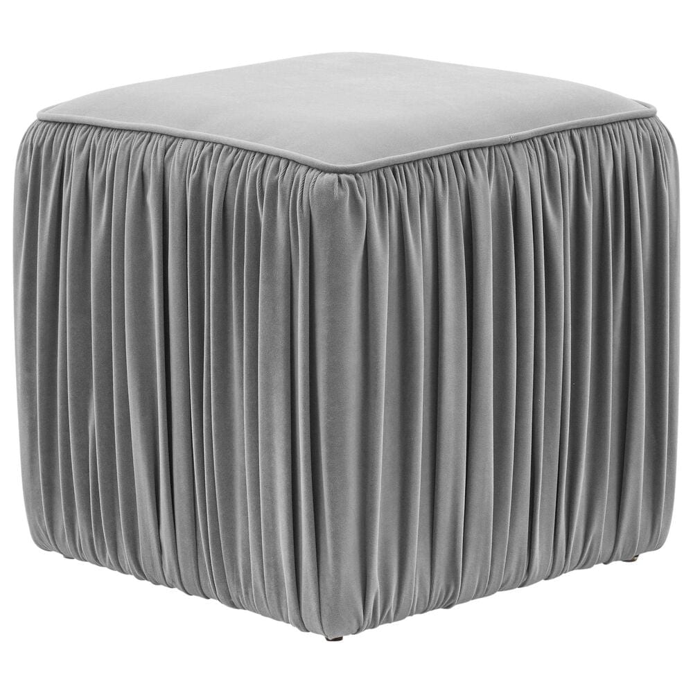 Tov Furniture Morgan Ottoman in Slate Velvet, , large