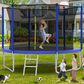 HOMLUX 10" Outdoor Trampoline Sports with Safety Enclosure in Blue, , large
