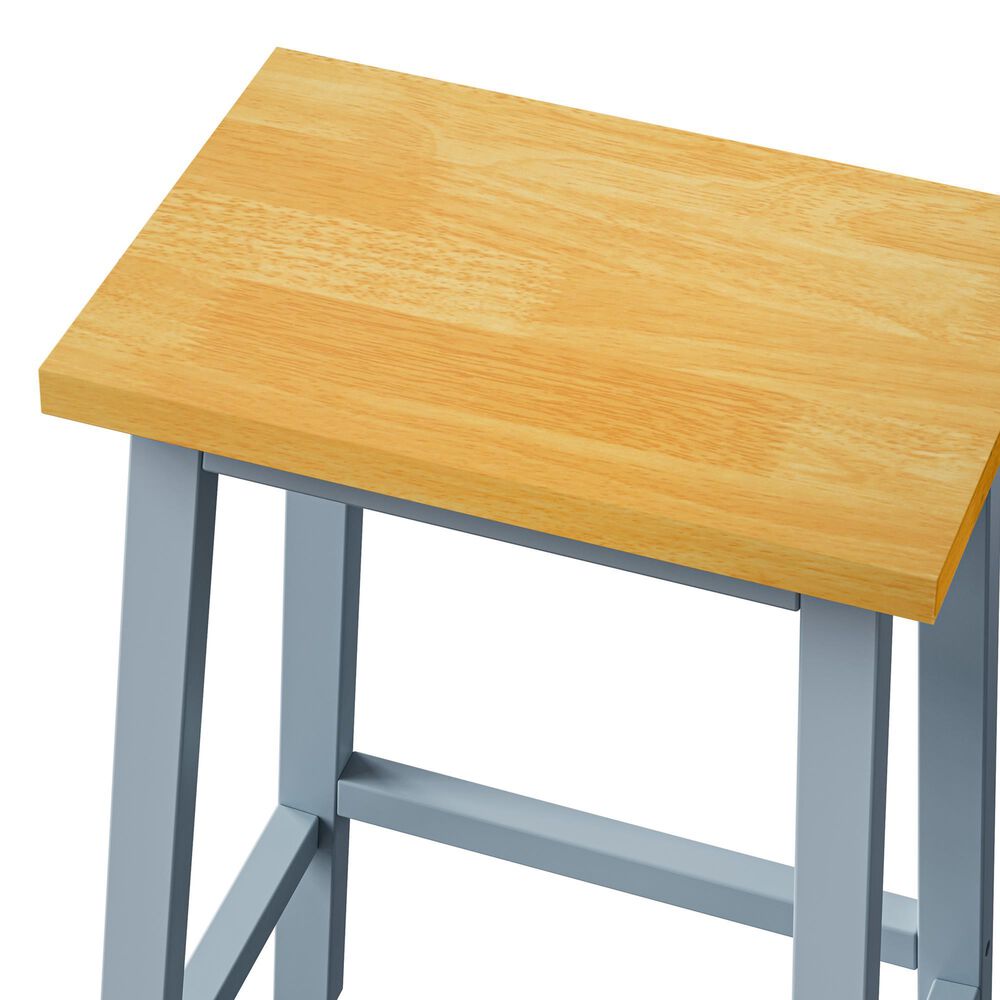 HOMLUX 25.6" Counter Stool in Light Brown and Grey Blue (Set of 2), , large