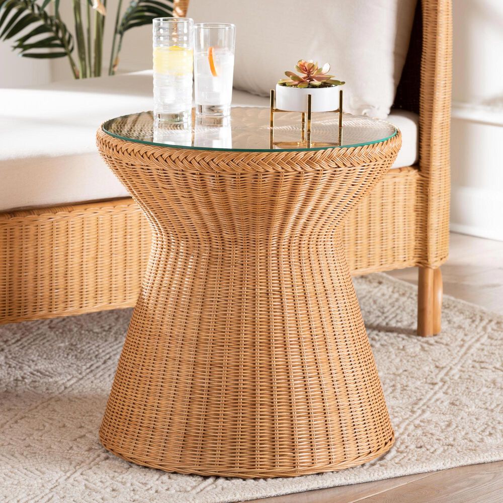 Baxton Studio Nina End Table in Light Honey, , large