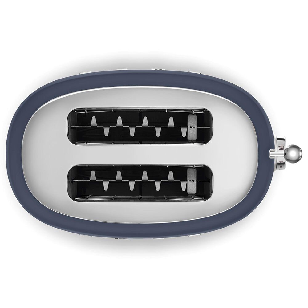 SMEG Retro-Style 2-Slice Toaster in Glossy Navy Blue and Polished Chrome, , large
