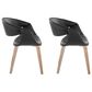 LumiSource Curvo Contemporary Upholstered Chair in Whitewashed Wood and Black Faux Leather by LumiSource - Set of 2, , large