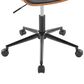 LumiSource Lombardi Swivel Office Chair with Espresso Faux Leather in Walnut, , large