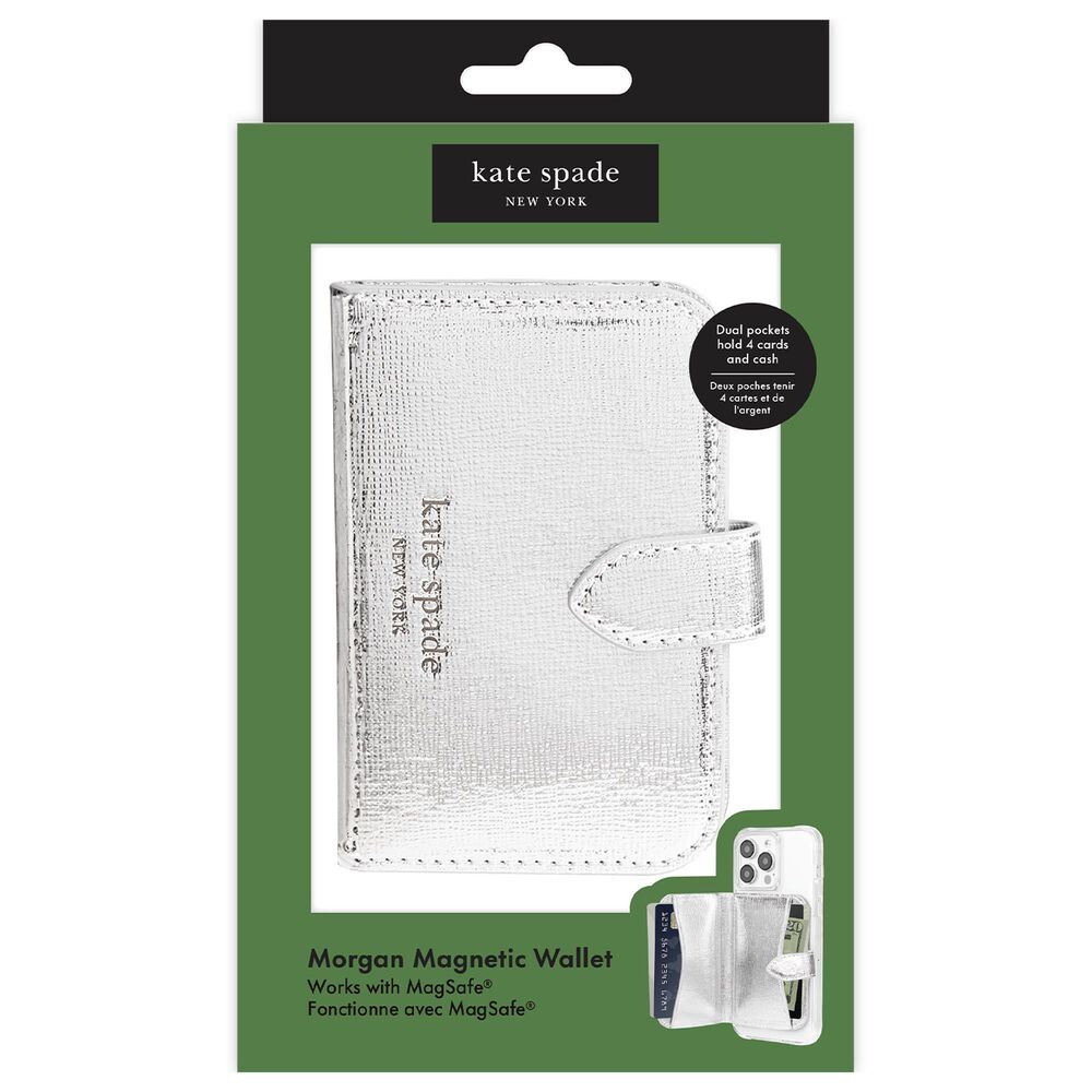 Kate Spade Morgan Magnetic MagSafe Wallet in Metallic Silver, , large