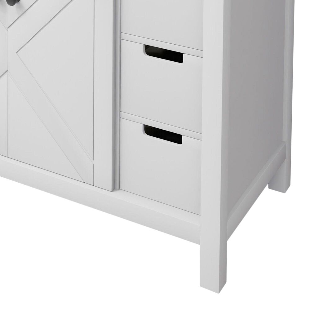 Lexora Home Marsyas 48&quot; Single Bathroom Vanity in White with Grey Quartz Top and Rectangular Sink, , large