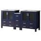 Lexora Home Volez 72" Double Bathroom Vanity in Navy Blue with 2 cm White Ceramic Top, Rectangular Sinks and Side Cabinet, , large